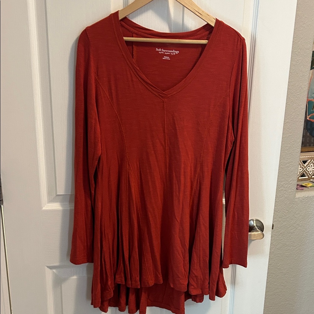 Soft Surroundings Terracotta Long‎ Sleeve Top